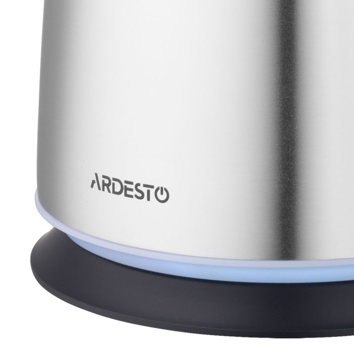 Електрочайник ARDESTO 1.7л, Strix, підсвітка, нерж. сталь, сріблястий