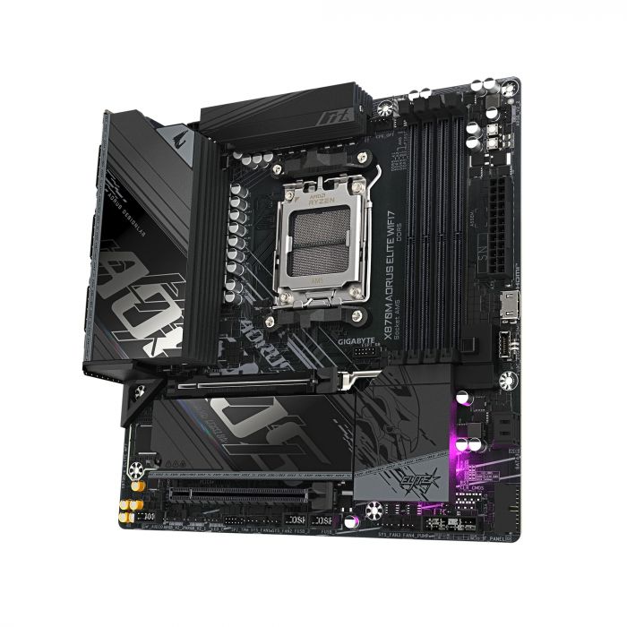 Материнська плата GIGABYTE X870M A ELITE WF7 sAM5 X870 4xDDR5 M.2 Wi-Fi BT HDMI DP mATX