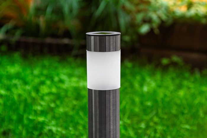 Світильник стовпчик сонячний Neo Tools LED 43см 1.2Вт 8000К IP44 автономний датчик сутінків сірий