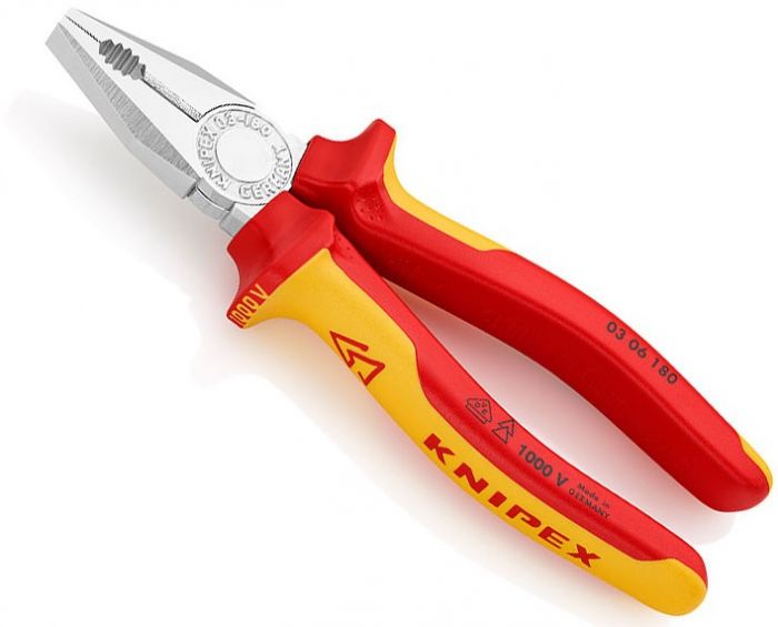 Плоскогубці KNIPEX діелектричні для робіт під напругою 10000В 180мм 0.264кг