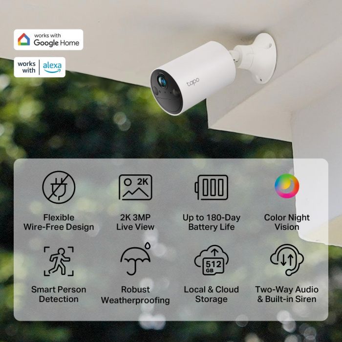 IP-Камера TP-LINK Tapo C410 3MP N300 microSD motion detection, зовнішня/внутрішня