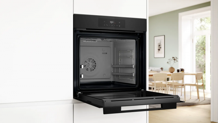 Духова шафа Bosch електрична, 76л, A, дисплей, конвекція, телескопічні направляючі (2 рівні),  чорний