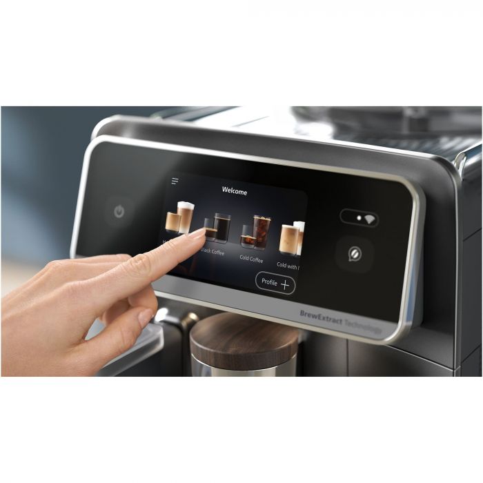 Кавомашина Philips Series 8000 Cafe Aromis, 1.9л, зерно+мелена, автомат.капуч, дисплей, авторецептів -54, чорний