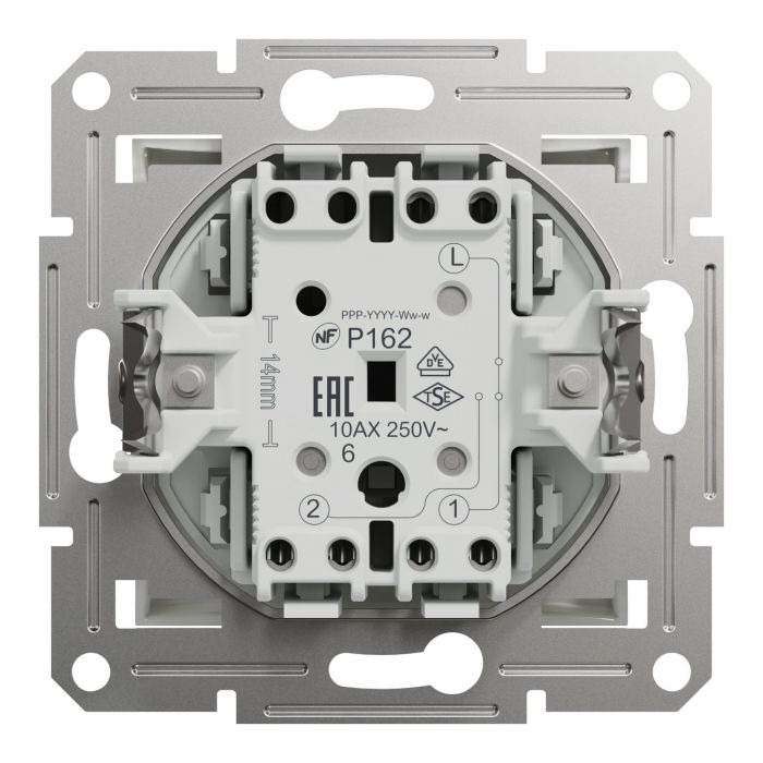 Перемикач 1-клавішний Schneider Electric, Asfora (білий, без рамки)