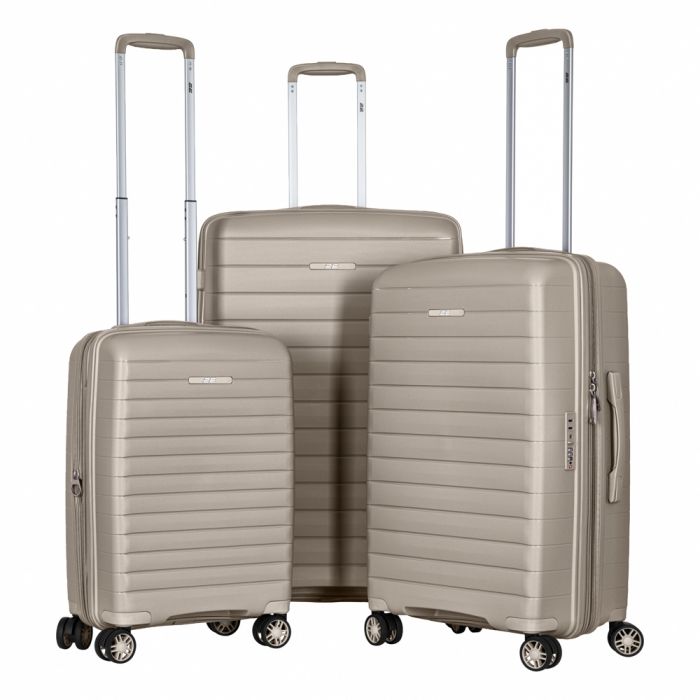 Валіза 2E, Aero, поліпропілен, велика, 99/119 л, TSA, 4 колеса, EXP, сіро-коричневий