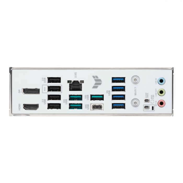 Материнcька плата ASUS TUF GAMING B850M-PLUS WIFI7 W sAM5 B850 4xDDR5 M.2 HDMI DP Wi-Fi BT mATX білий
