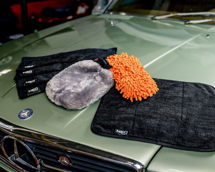 Рукавиця для миття автомобіля Neo Tools двостороння з делікатним покриттям 28х20см поліестер