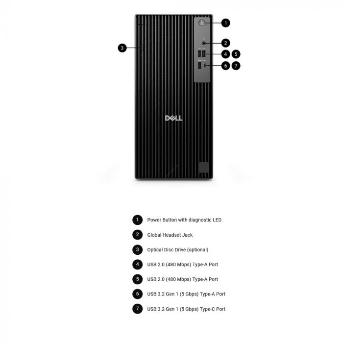 Комп'ютер персональний Dell Pro Tower, Intel i5-14500, 16GB, F512GB, UMA, кл+м, Win11P