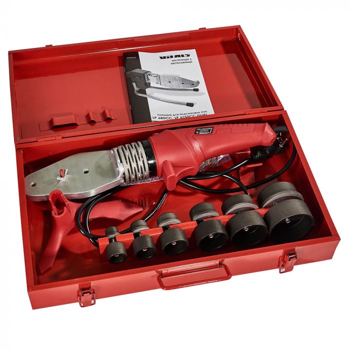 Паяльник для пластикових труб Vitals LP 6150CC dual 750/1500Вт 0-300°C насадки 20; 25; 32; 40; 50; 63мм кейс