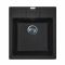 Набір кухонна Adamant Brick, штучний камінь, квадрат, без крила, 460x515x200мм, чаша - 1, врізна, чорний + змішувач та дозатор