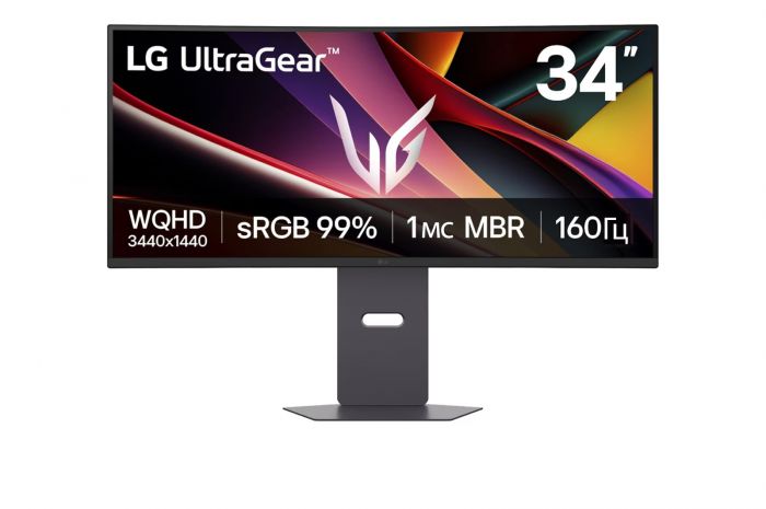 Монітор LG 34" 34G600A-B 2xHDMI, DP, MM, VA, 3440x1440, 160Hz, CURVED, sRGB 99%, FreeSync, HAS, HDR10