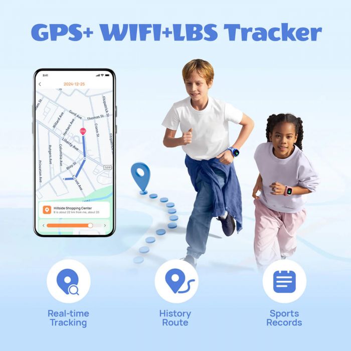Дитячий годинник-телефон Mibro P6, 1.4", 240x280, GPS, 2MP, 900мА·год, 2АТM, сірий