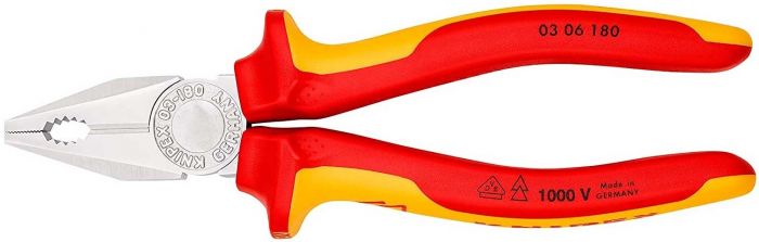 Плоскогубці KNIPEX діелектричні для робіт під напругою 10000В 180мм 0.264кг