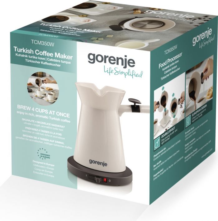 Кавоварка Gorenje електротурка 0.35л, мелена, на 2 чашки, бежевий