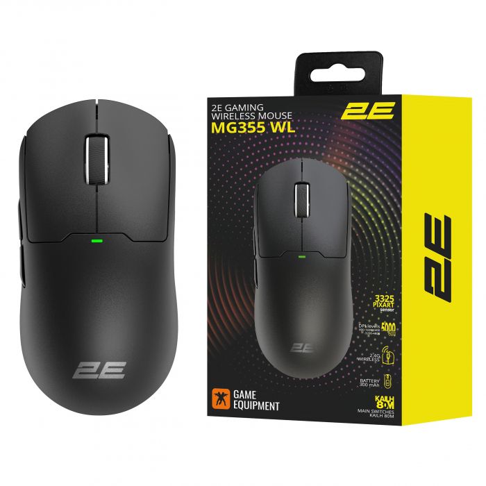 Миша 2E GAMING MG355 WL, USB-A/WL, чорний
