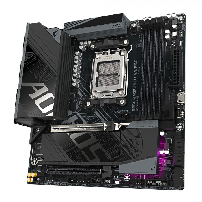 Материнська плата GIGABYTE B850M AORUS ELITE WIFI6E sAM5 B850 4xDDR5 M.2 HDMI DP Wi-Fi BT mATX