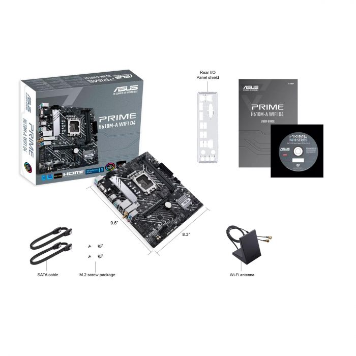 Материнcька плата ASUS PRIME H610M-A WIFI D4 s1700 H610 2xDDR4 M.2 HDMI D-Sub DP Wi-Fi BT mATX