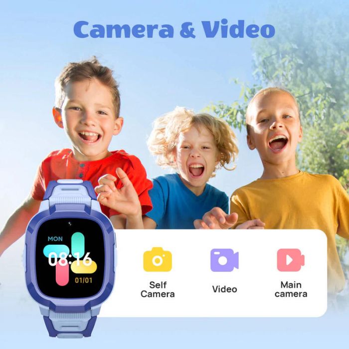 Дитячий годинник-телефон Mibro P6, 1.4", 240x280, GPS, 2MP, 900мА·год, 2АТM, синій