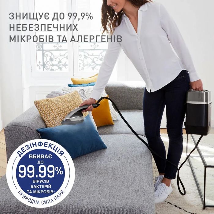 Прасувальна система Tefal IXEO Power, 2170Вт, 1100мл, паровий удар -350гр, постійна пара - 100гр, з дошкою для прасування, нерж. сталь, чорно-сірий