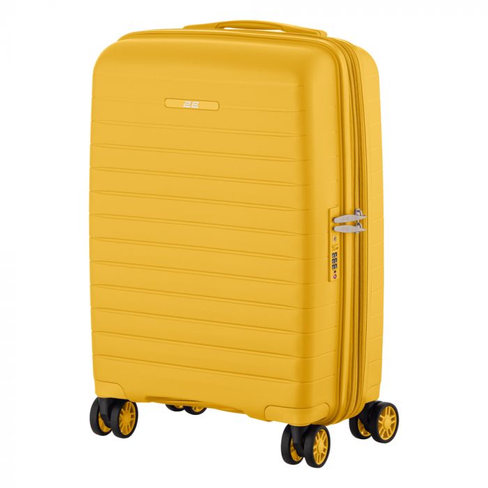 Валіза 2E, Aero, поліпропілен, мала, 35/44 л, TSA, 4 колеса, EXP, бурштиново-жовтий