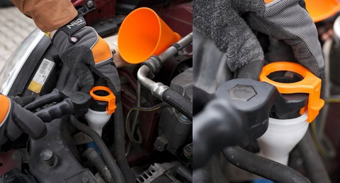 Лійка автомобільна Neo Tools (воронка) пластик, 250х125мм з монтажним кронштейном 0.36кг