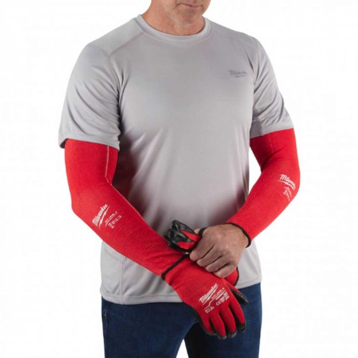 Нарукавники робочі Milwaukee, високоеластичний нейлон, 40см, червоний