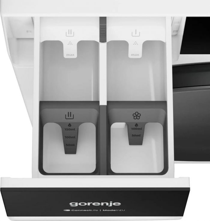 Пральна машина Gorenje фронтальна, 8кг, 1400, A+++, 54см, дисплей, інвертор, пара, Wi-Fi, білий