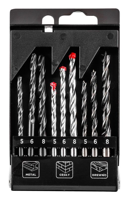 Набір свердл GRAPHITE по металу, цеглі: 5-6, 8, 9шт