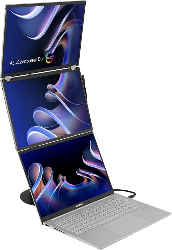 Монітор портативний Asus 2x14" ZenScreen DUO MQ149CD mHDMI, 2xUSB-C, OLED, 1920x1200, 16:10, DCI-P3 100%, HDR400, Cover