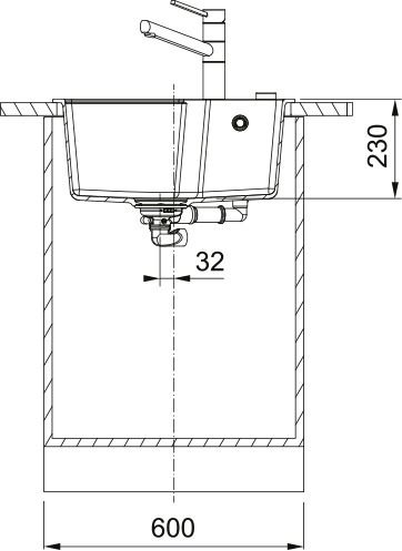 Мийка кухонна Franke Urban, фраграніт, прямокутник, без крила, 560х500х230мм, чаша - 1, врізна, UBG 610-56, сірий сланець