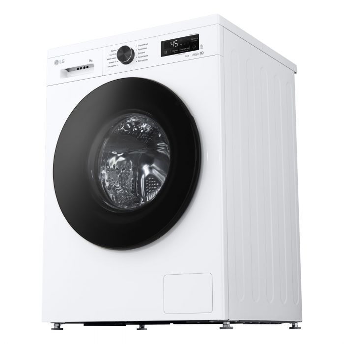 Пральна машина LG фронтальна, 9кг, 1400, A, 55см, дисплей, пара, інвертор, білий