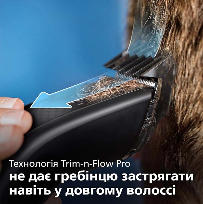 Машинка для стриження  Philips Series 7000, акум., роторний мотор, насадок-3, кейс,ножиці, гребінець в компл, сталь, чорно-сірий