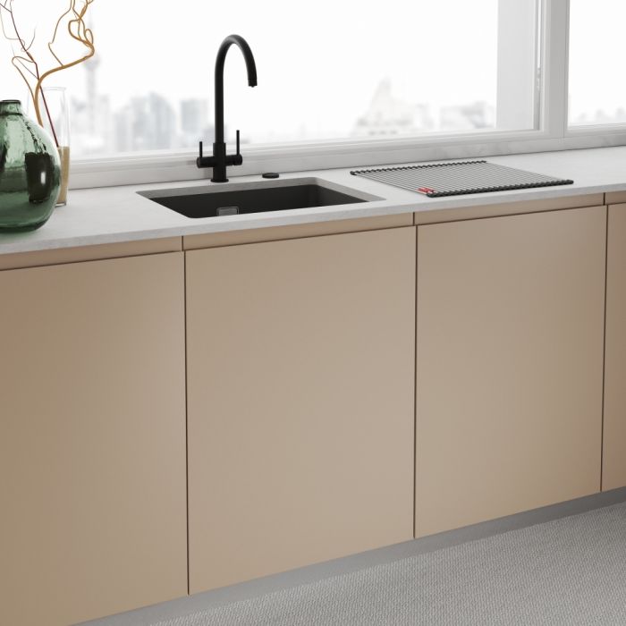 Змішувач для кухні Franke Lina Clear Water, довж.виливу - 216 мм, поворотний, 1+1 фільтр, чорний матовий