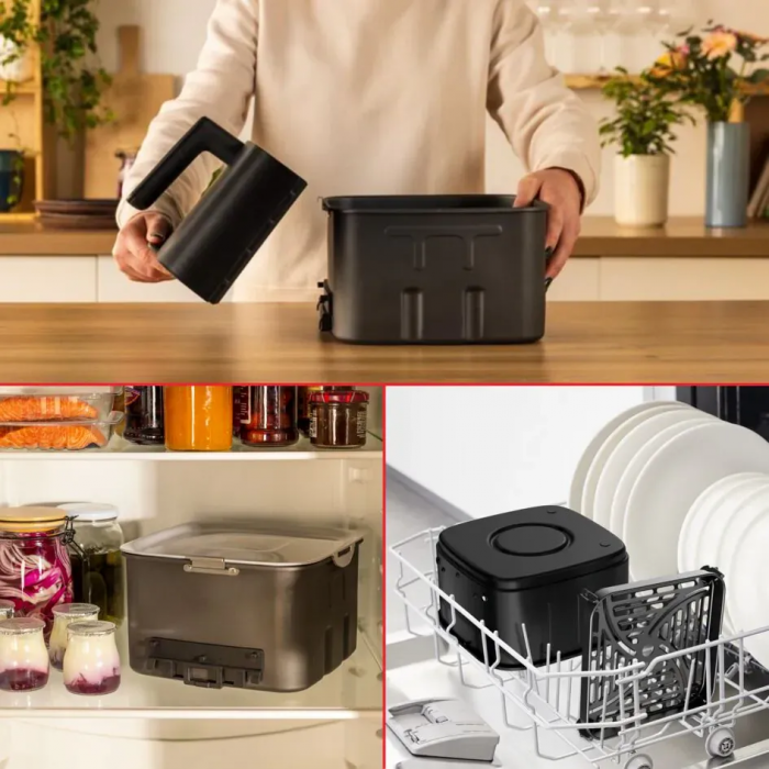 Мультипіч Tefal Easy Fry Silence XXL, 1800Вт, чаша-7л, сенсорне керув., 10 програм, пластик, чорний