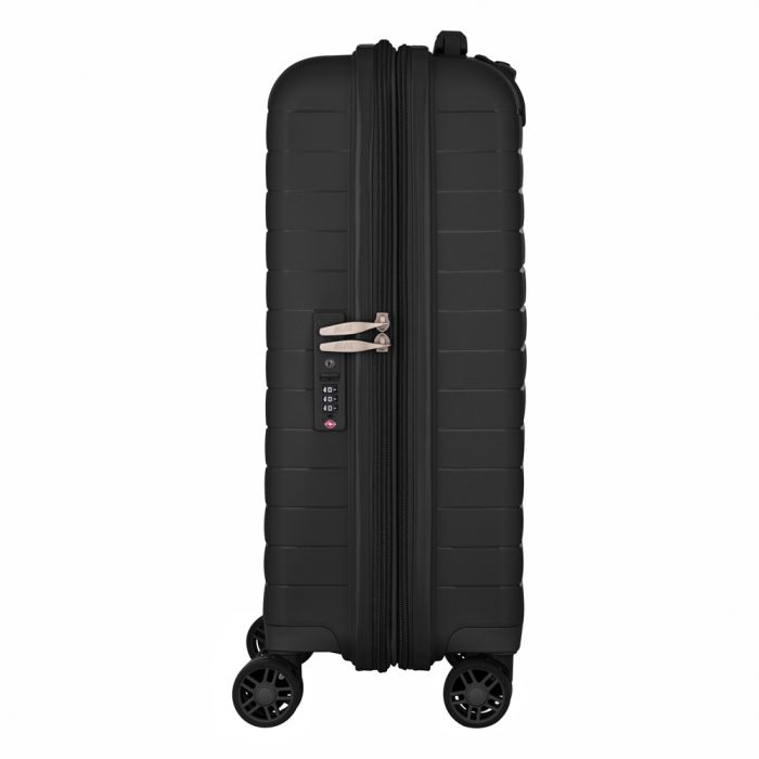 Валіза 2E, Aero, поліпропілен, мала, 35/44 л, TSA, 4 колеса, EXP, чорна