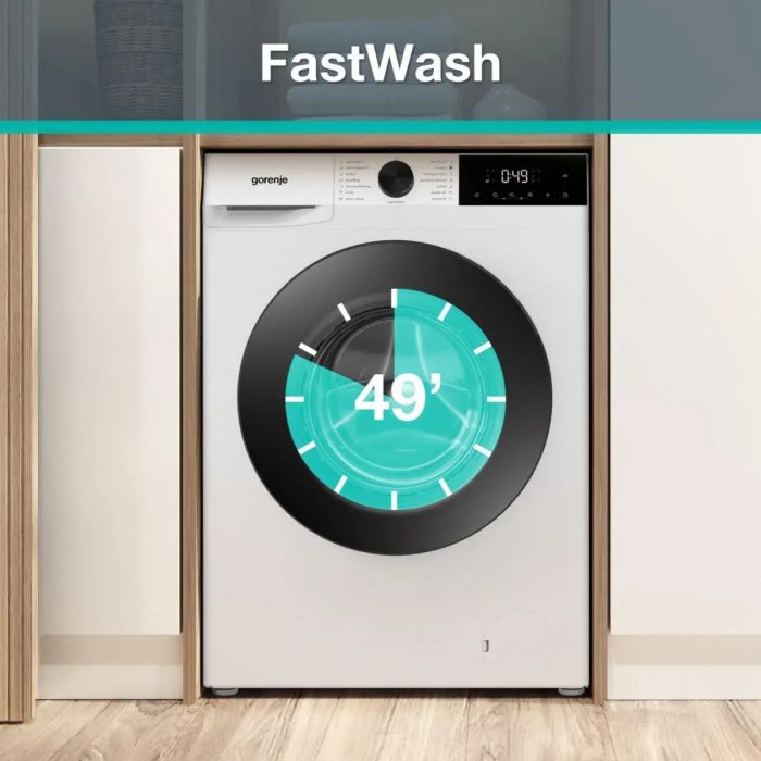 Пральна машина Gorenje фронтальна, 6кг, 1200, A, 41.5см, чорний люк, дисплей, пар, інвертор, білий