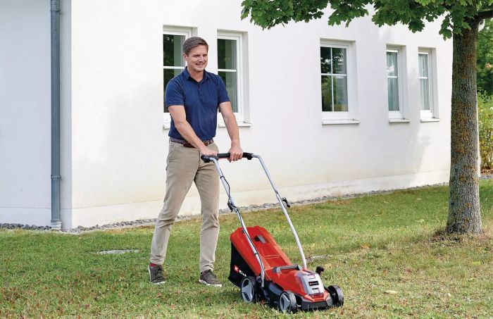 Газонокосарка акумуляторна Einhell безщіткова GE-CM 18/33 Li-  Solo 18В 33см 25-65мм 30л 10.1кг без АКБ і ЗП