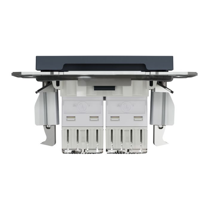 Розетка подвійна комп'ютерна RJ45 Schneider Electric, Asfora (антрацит, без рамки)