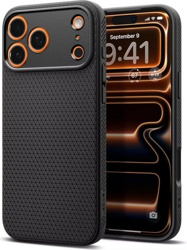 Чохол Spigen для iPhone 17 Pro, Liquid Air, Matte Black