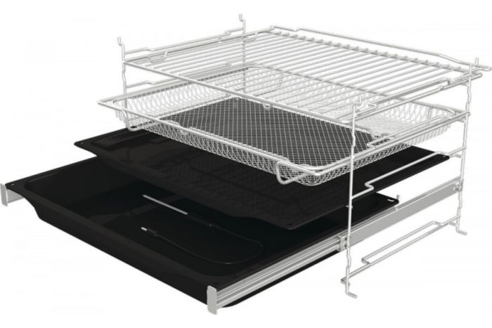 Духова шафа Gorenje електрична, 77л, A+, TouchFree, дисплей, мультисист, Wi-Fi керування, піроліз, готув. на різн рівнях, чорний