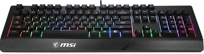 Клавіатура мембранна MSI Vigor GK20 UA 104key, USB-A, EN/UKR/RU, ColorLED, чорний