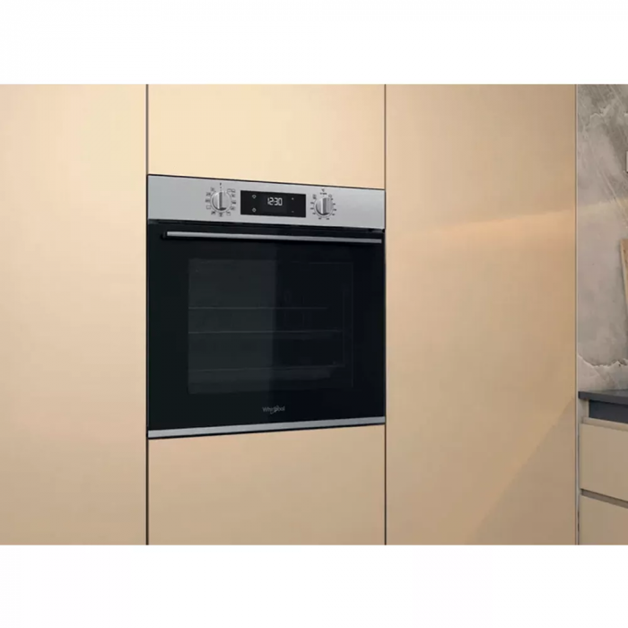 Духова шафа Whirlpool електрична, 71л, A+, дисплей, конвекція, телескопічні напрямні, нерж