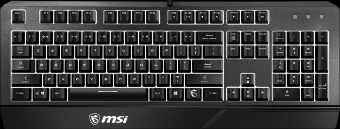 Клавіатура мембранна MSI Vigor GK20 UA 104key, USB-A, EN/UKR/RU, ColorLED, чорний