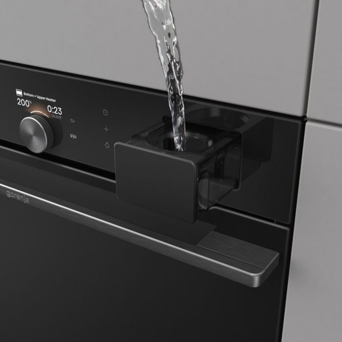 Духова шафа Gorenje електрична, 77л, A+, Wi-Fi, пароварка, дисплей, конвекція, готув. на різн рівнях, чорний