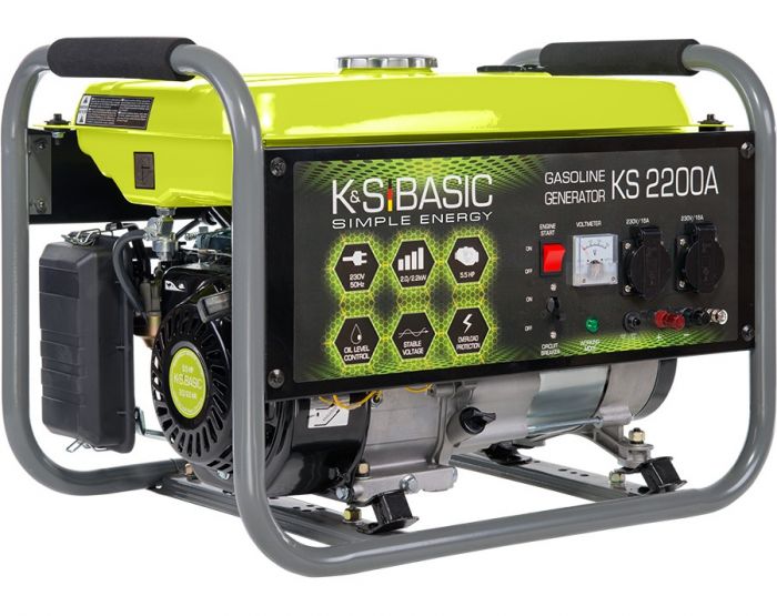 Генератор бензиновий Konner&Sohnen KSB 2200A, 230В, 2.0 кВт, ручний стартер, 33.2кг