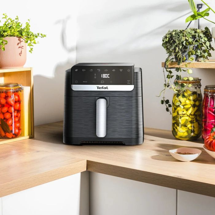 Мультипіч Tefal Easy Fry Mega Compact, 1700Вт, чаша-7.5л, сенсорне керув., 8 програм, пластик, чорний