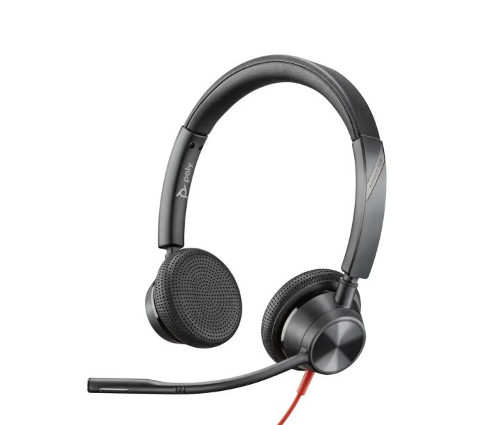 Гарнітура комп'ютерна стерео On-ear Poly Blackwire 3325-M, USB-A, USB-C, всеспрямований, Microsoft Teams, чорний