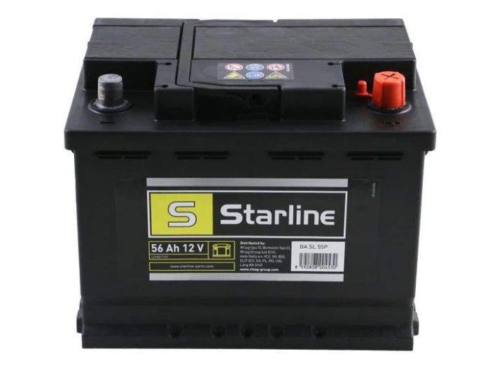 Акумулятор Starline 12В 56А·год 480А R+ (BA SL 55P)