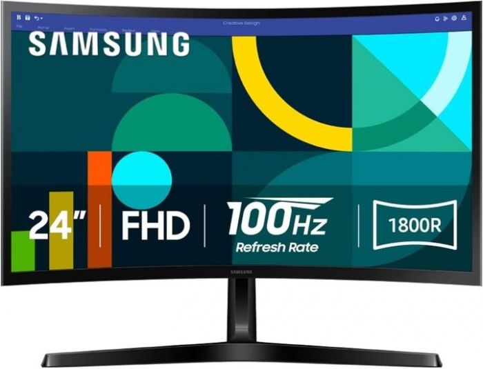 Монітор Samsung 23.8" S24D366 D-Sub, HDMI, VA, 100Hz, 4ms, CURVED