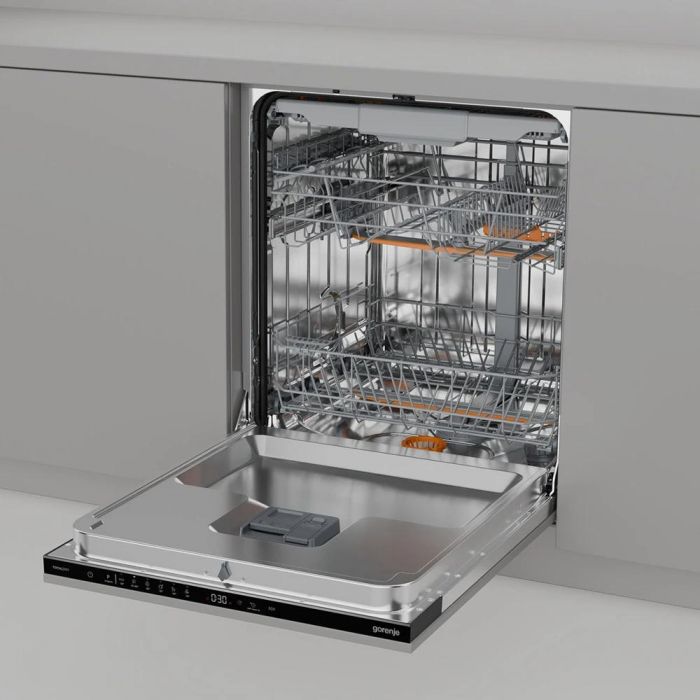 Посудомийна машина Gorenje вбудовувана, 16компл., C, 60см, AquaStop, автоматичне відчинення, сенсорн.упр, 3 кошики, білий